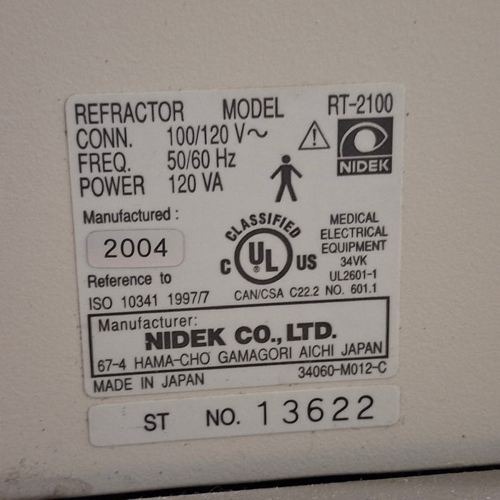 Nidek RT-2100 Control Stand