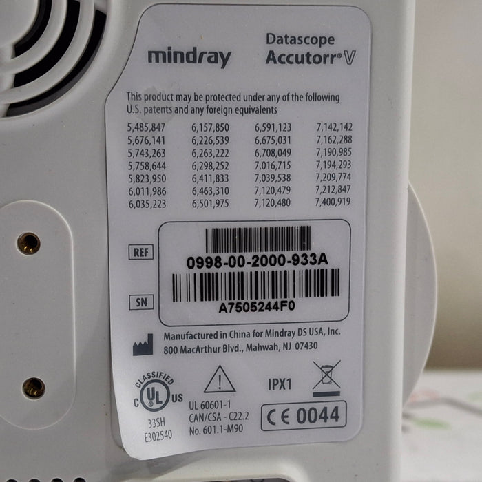Mindray Mindray Datascope Accutorr V Vital Signs Monitor Patient Monitors reLink Online