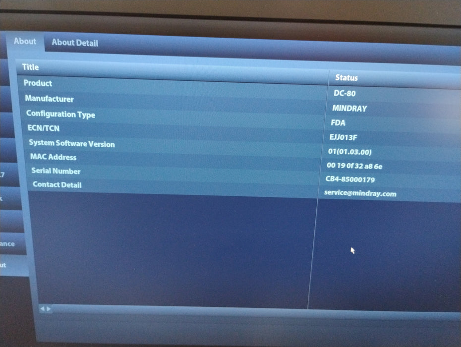 Mindray DC-80 Ultrasound System