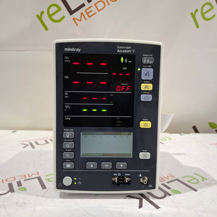 Mindray Datascope Accutorr V Vital Signs Monitor