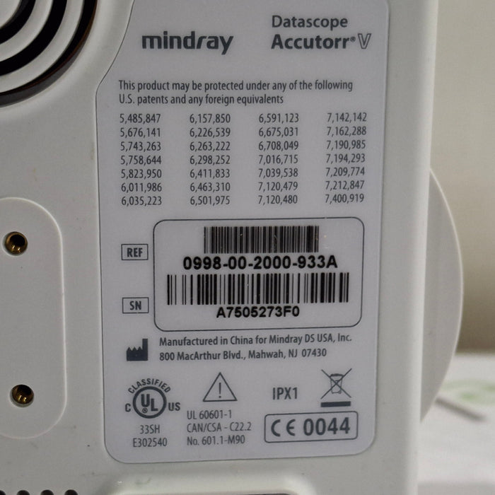 Mindray Datascope Accutorr V Vital Signs Monitor