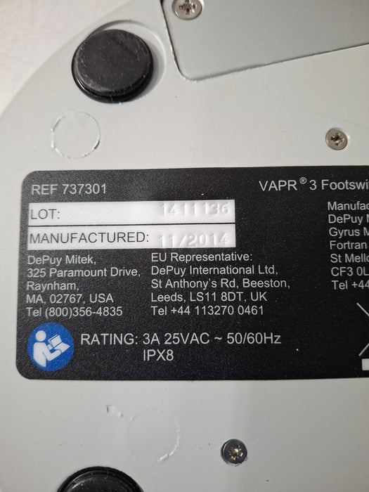 DePuy VAPR 3 225023 Foot Switch