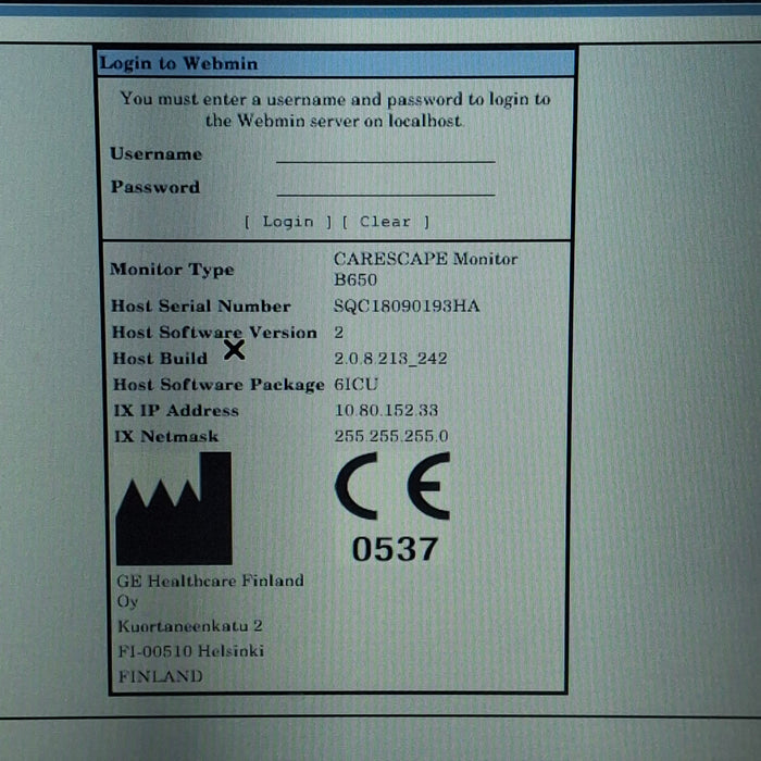 GE Healthcare Carescape B650 Critical Care Patient Monitor