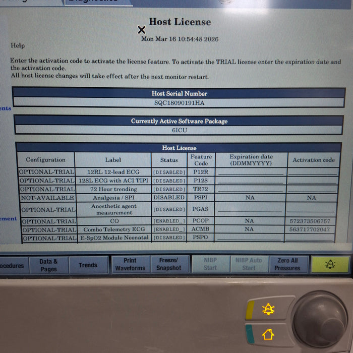 GE Healthcare Carescape B650 Critical Care Patient Monitor
