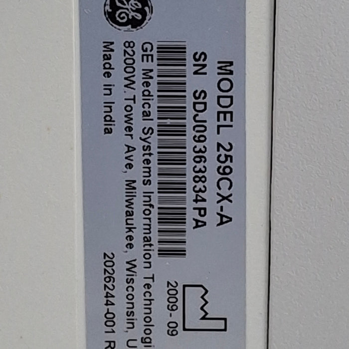 GE Healthcare Corometrics 250cx Series Model 259cx-a Fetal Monitor