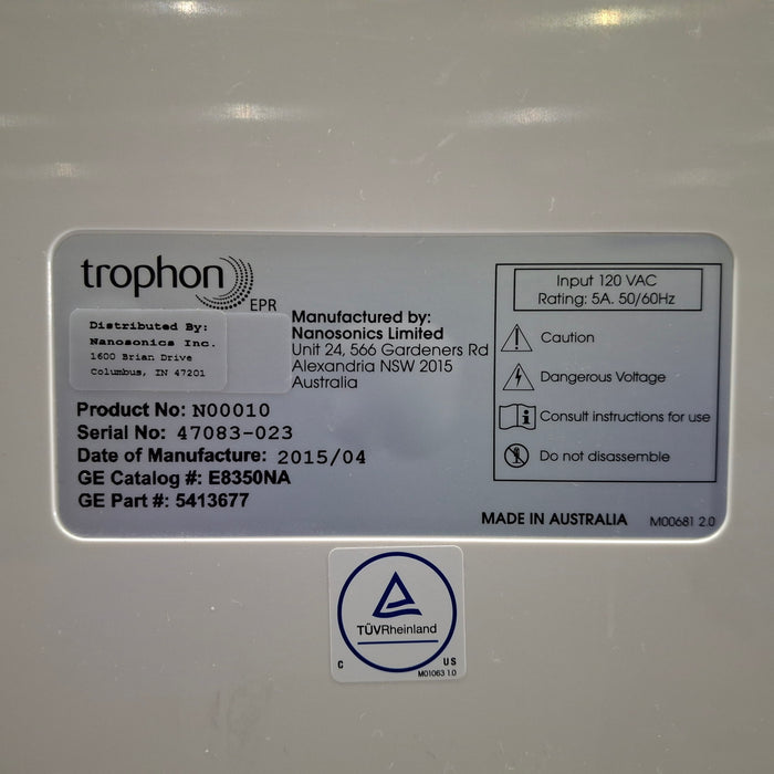 NanoSonics Trophon EPR High Level Disinfection