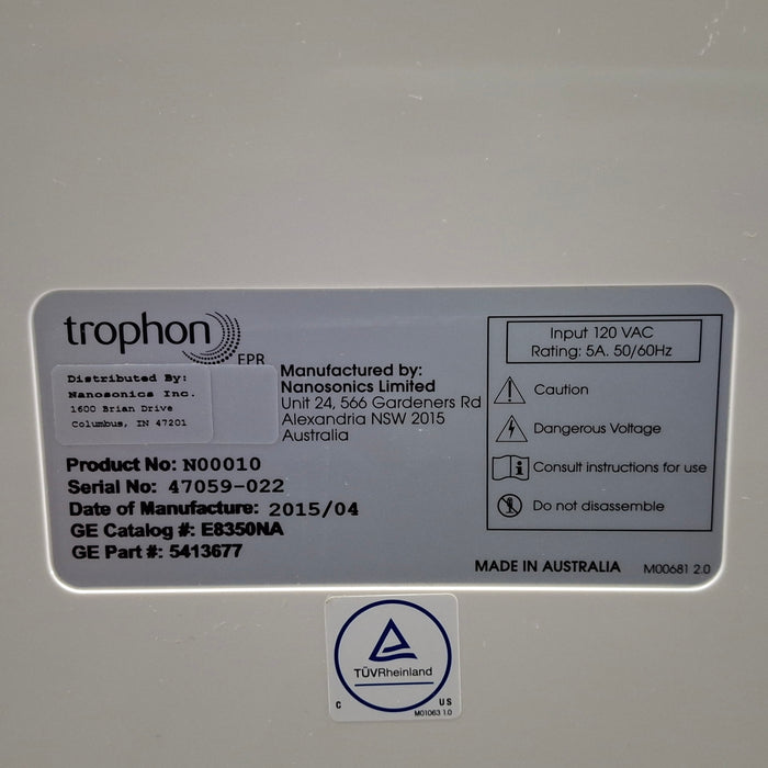 NanoSonics Trophon EPR High Level Disinfection
