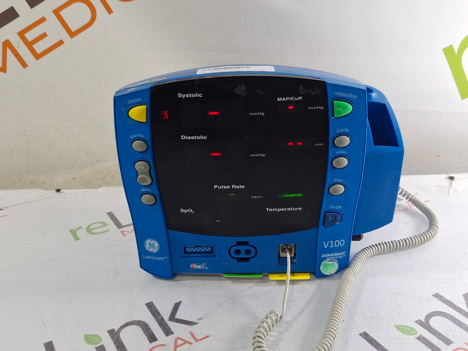 GE Healthcare GE Healthcare Dinamap V100 - NIBP, SpO2, Temp Vital Signs Monitor Patient Monitors reLink Online