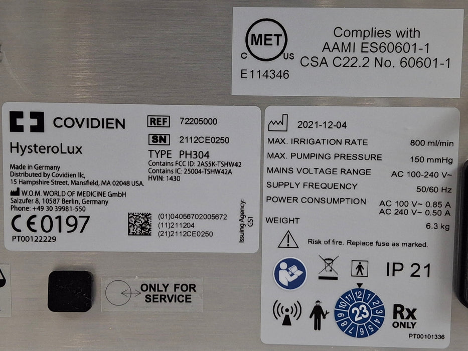 Covidien HysteroLux Fluid Management System