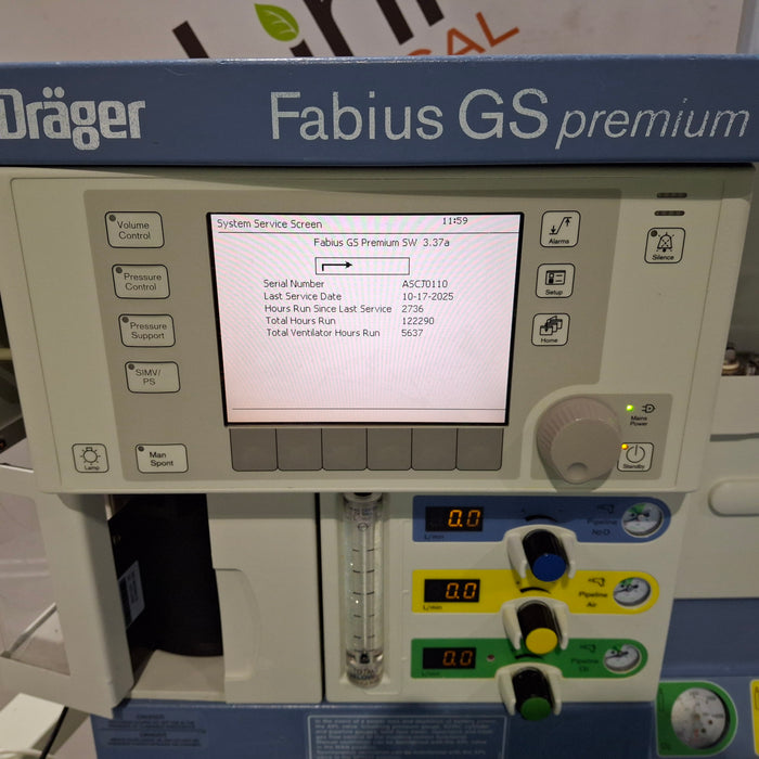 Draeger Medical Fabius GS Premium Anesthesia Machine
