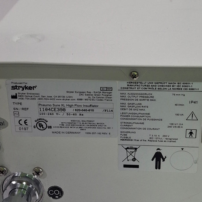 Stryker 620-040-610 Pneumo Sure XL High Flow Insufflator