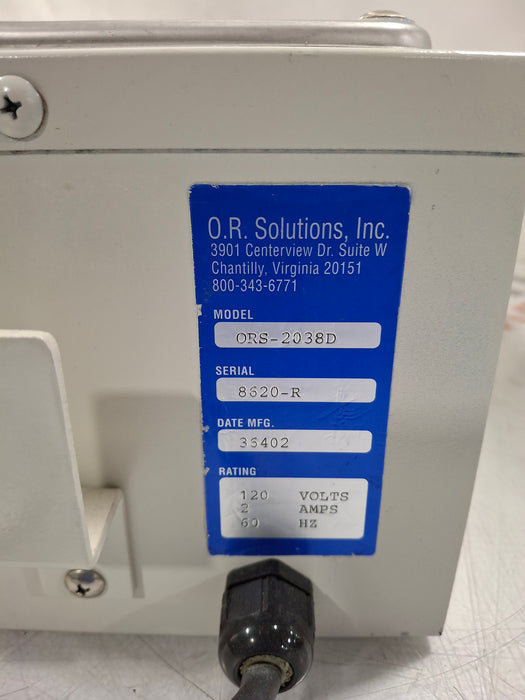 OR Solutions ORS-2038D Solution Warmer