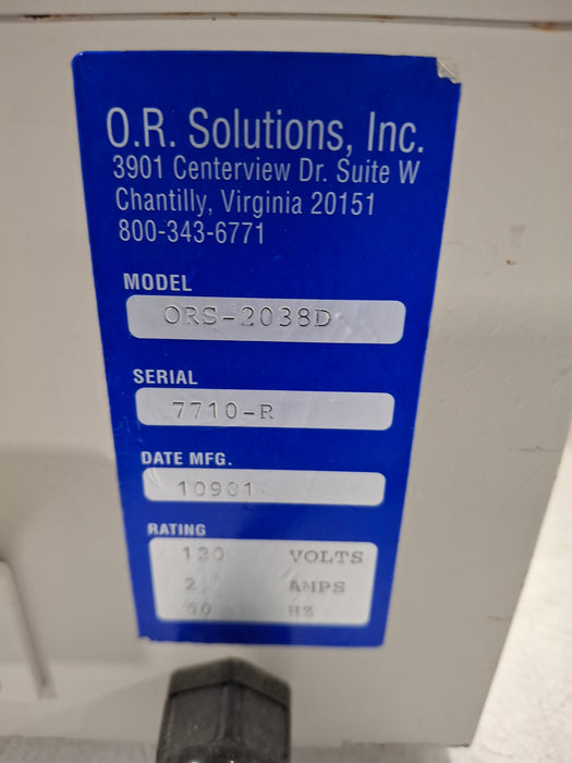 OR Solutions ORS-2038D Solution Warmer