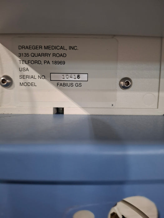 Draeger Medical Fabius GS Anesthesia Machine