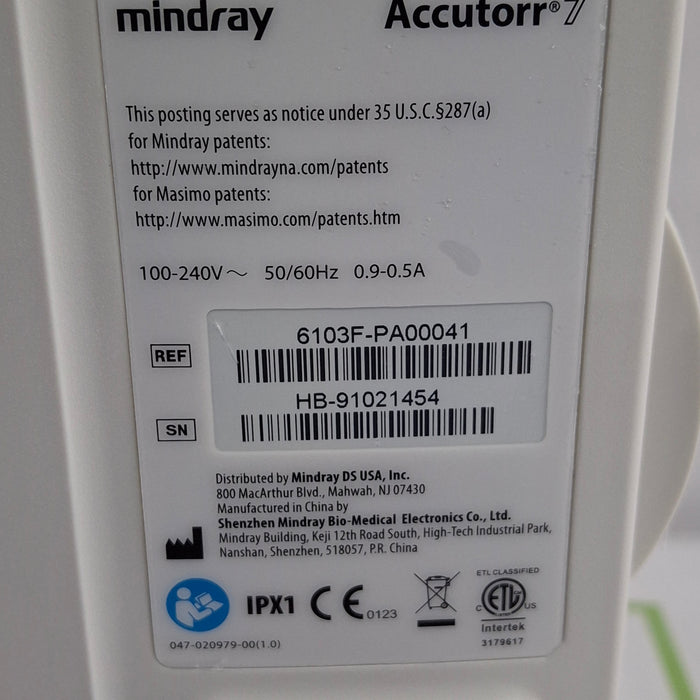 Mindray Mindray Accutorr 7 Vital Signs Monitor Patient Monitors reLink Online