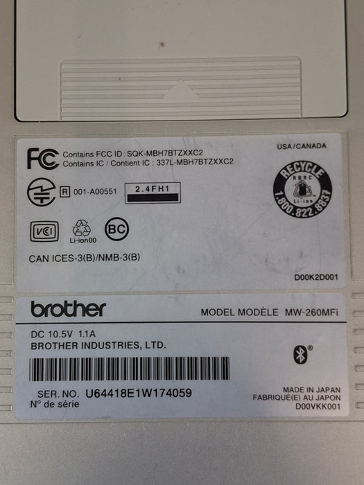 Brother MW-260MFi Bluetooth Thermal Printer
