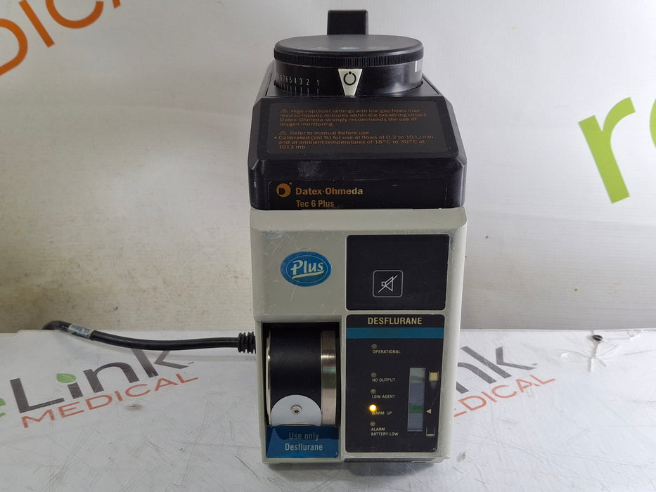 Datex-Ohmeda Datex-Ohmeda Tec 6 Plus Desflurane Vaporizer Anesthesia reLink Online