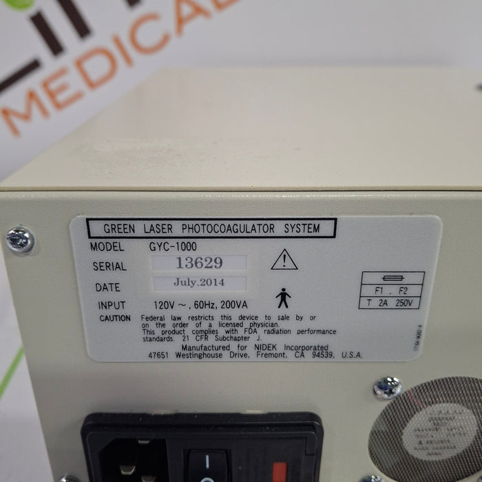 Nidek GYC-1000 Green Laser Photocoagulator System