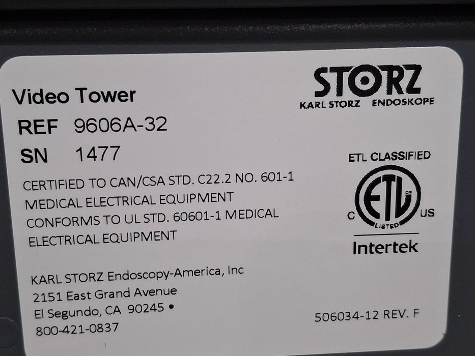 Karl Storz 9606A Video Tower Cart