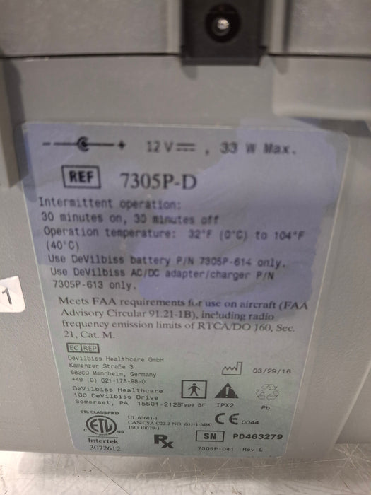 DeVilbiss Healthcare 7305P-D Portable Aspirator Medical