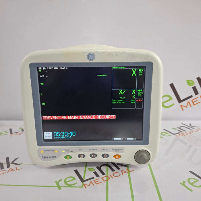 GE Healthcare Dash 4000 - GE/Nellcor SpO2 Patient Monitor