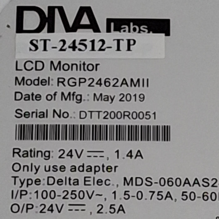 Diva Laboratories Diva Laboratories Ampronix RGP2462AMII 24" Touchscreen Monitor Patient Monitors reLink Online