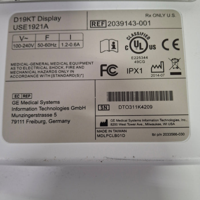 GE Healthcare Carescape B850 w/ Nellcor PDM Patient Monitor