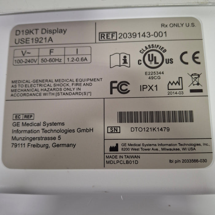 GE Healthcare Carescape B850 w/ Nellcor PDM Patient Monitor