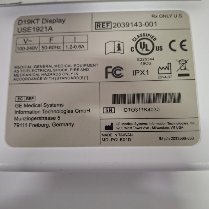 GE Healthcare Carescape B850 w/ Nellcor PDM Patient Monitor