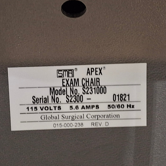 Global Surgical Corporation Global Surgical Corporation SMR Apex 2300 Exam Chair Exam Chairs / Tables reLink Online