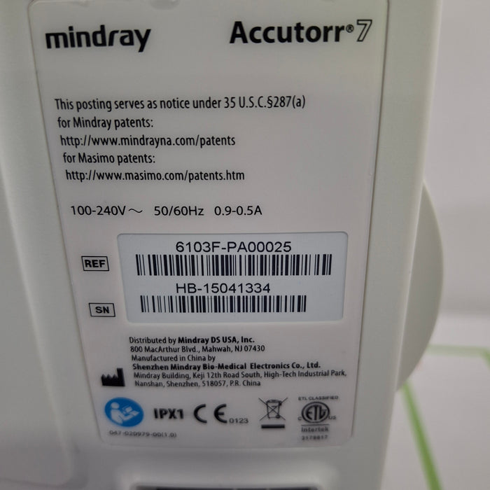 Mindray Accutorr 7 Vital Signs Monitor