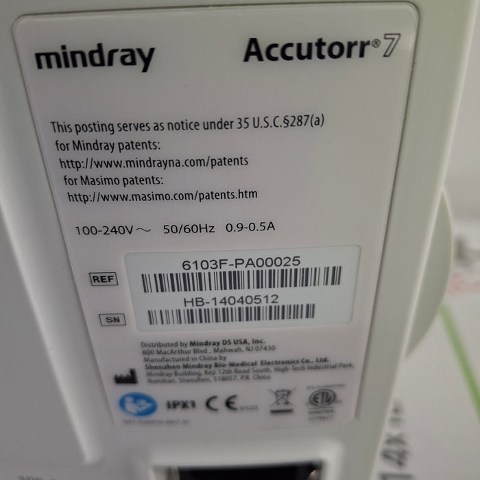 Mindray Mindray Accutorr 7 Vital Signs Monitor Patient Monitors reLink Online
