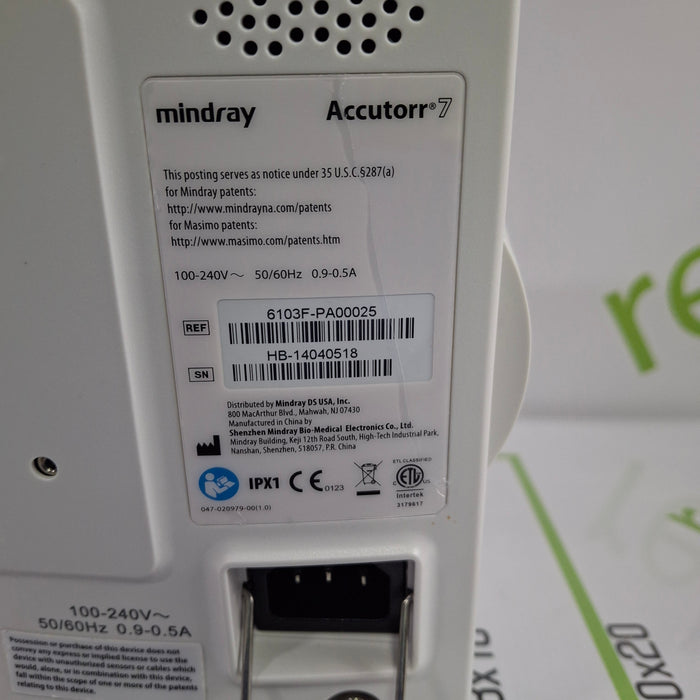 Mindray Mindray Accutorr 7 Vital Signs Monitor Patient Monitors reLink Online