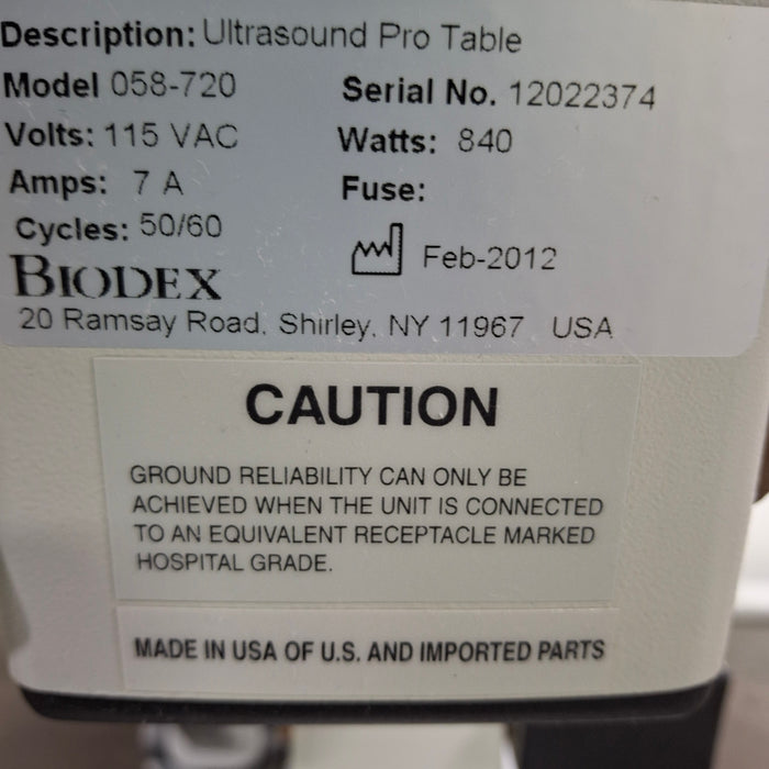 Biodex 058-720 Ultrasound Pro Table