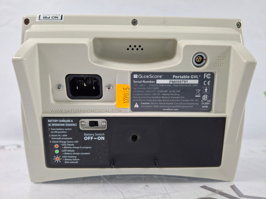 Verathon Medical, Inc Glidescope GVL Video Laryngoscope w/ Reusable Baton