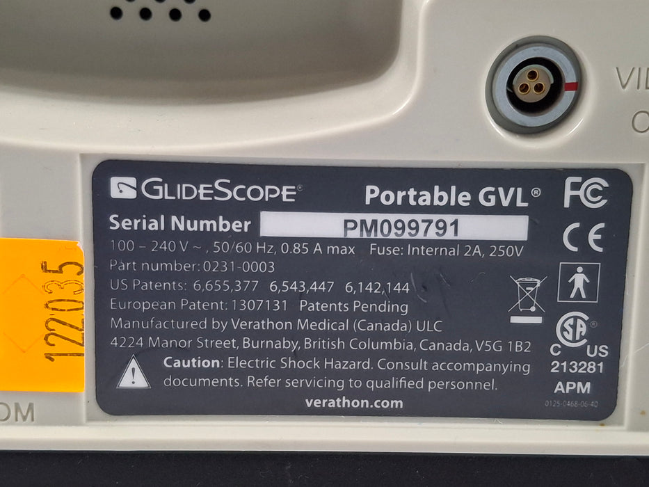 Verathon Medical, Inc Glidescope GVL Video Laryngoscope w/ Reusable Baton