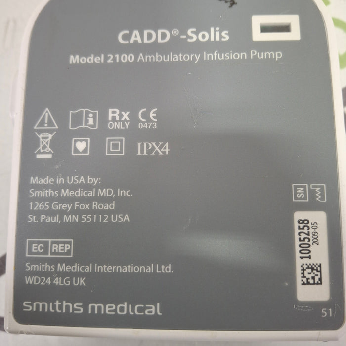 Smiths Medical CADD Solis 2100 Ambulatory Infusion Pump