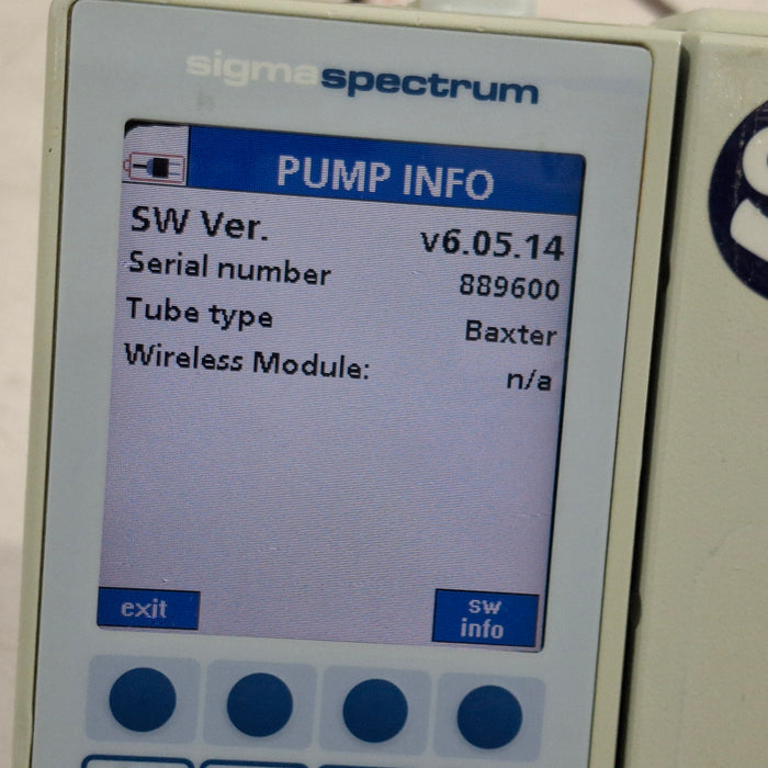 Baxter Sigma Spectrum 6.05.14 with A/B/G/N Battery Infusion Pump