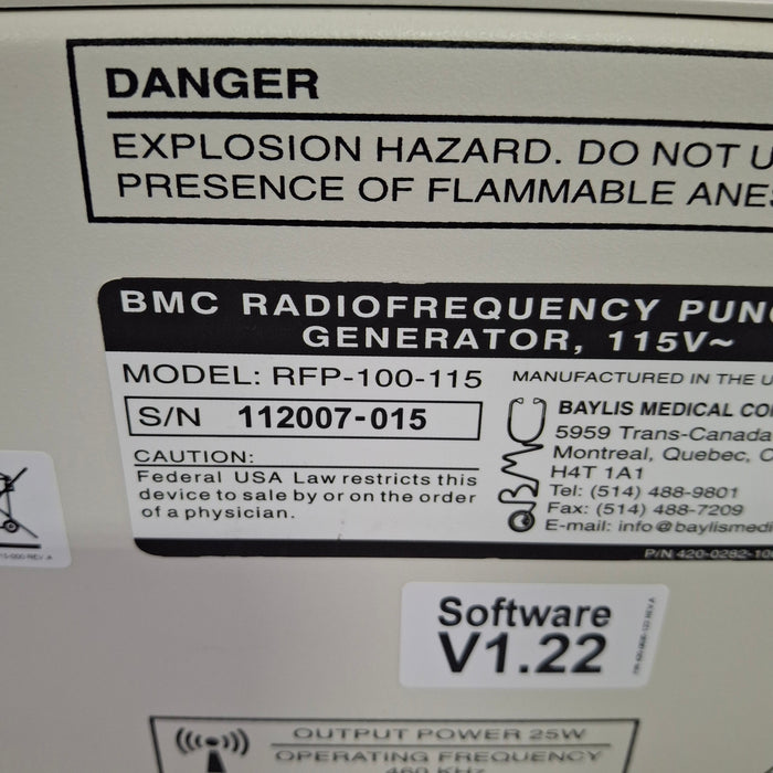 Baylis RFP-100-115 Radio Frequency Puncture System