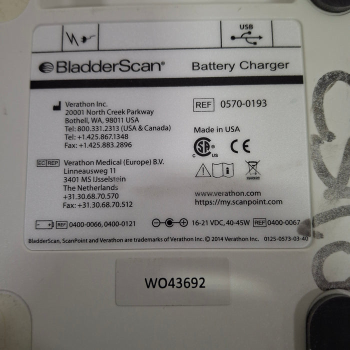 Verathon Medical, Inc BladderScan 0570-0193 Battery Charger