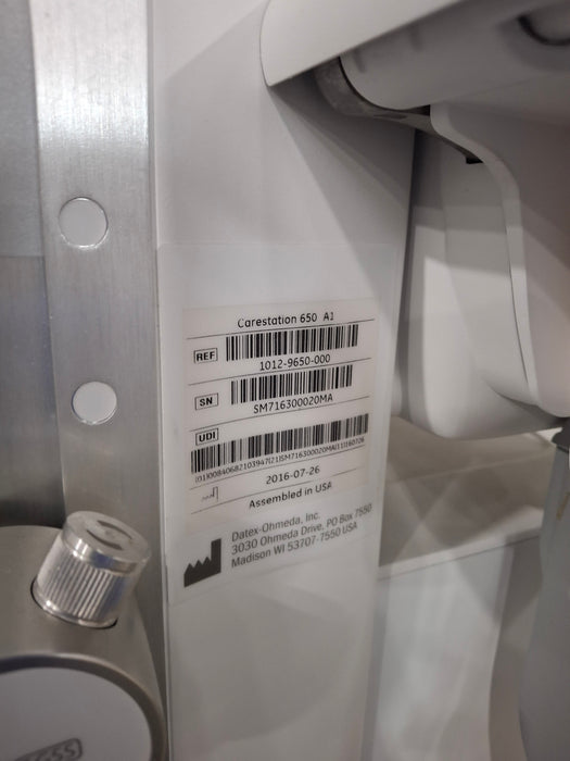 GE Healthcare CareStation 650 A1 Anesthesia System