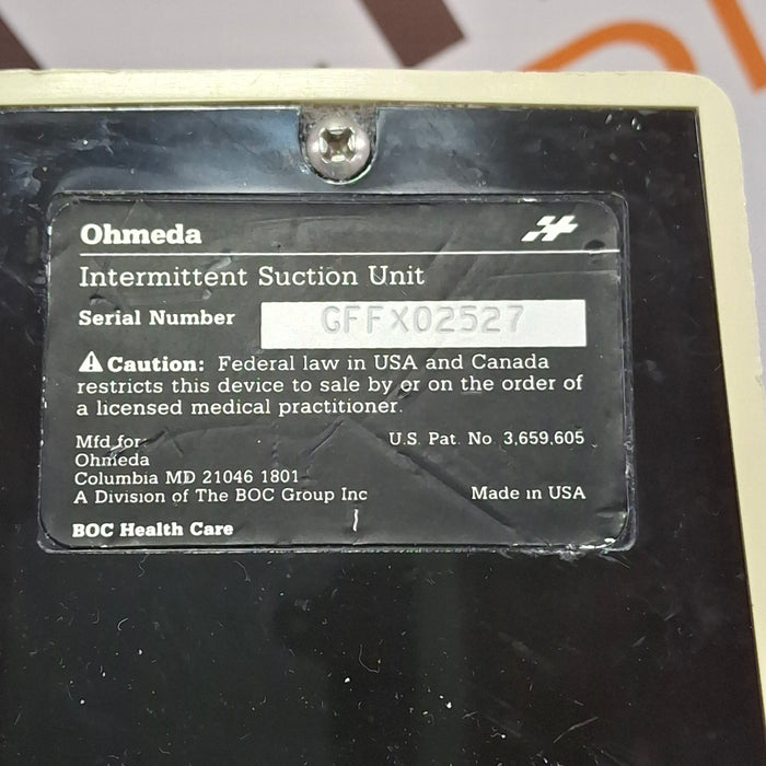 Ohmeda Medical 200 Intermittent Suction Unit