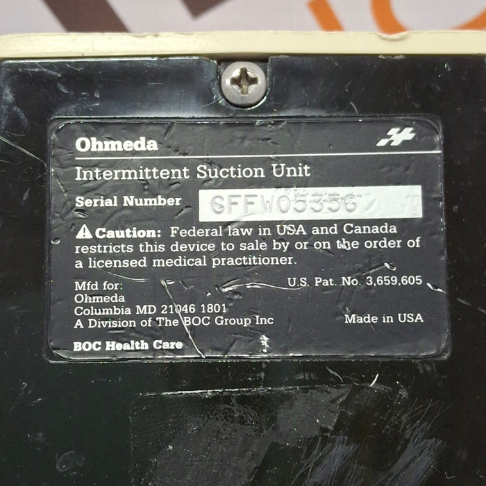 Ohmeda Medical 200 Intermittent Suction Unit