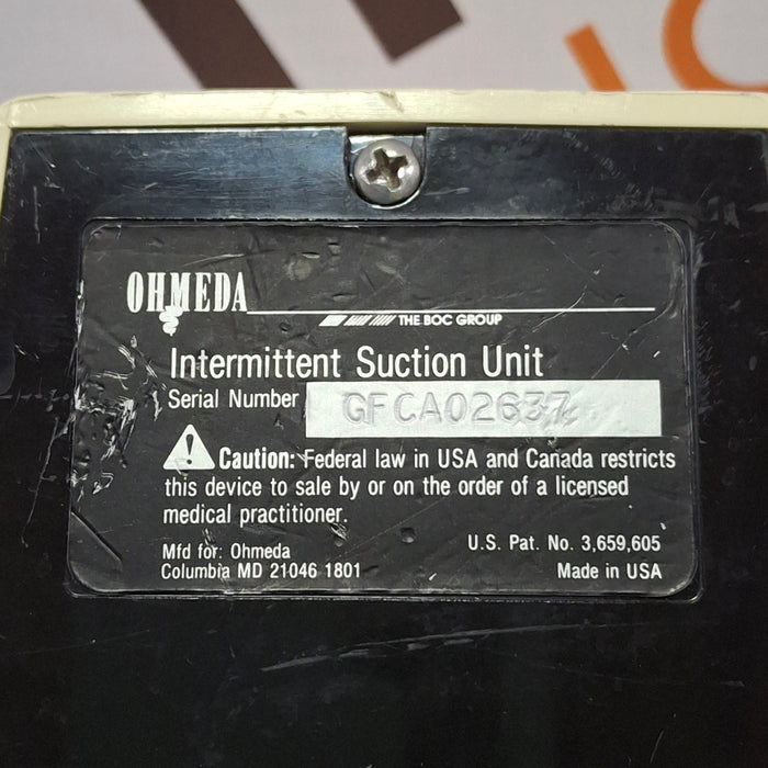 Ohmeda Medical 200 Intermittent Suction Unit