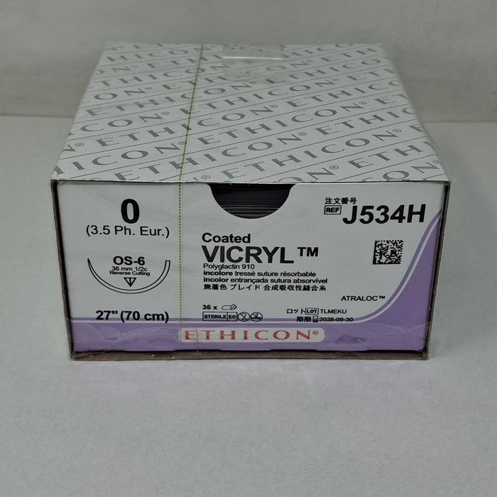 Ethicon Inc. J534H Coated Vicryl Sutures, 27"