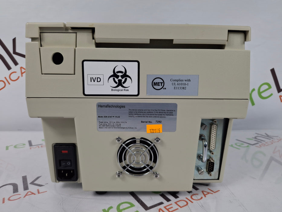 Hema Technology Inc ESR Stat Plus Blood Analzyer