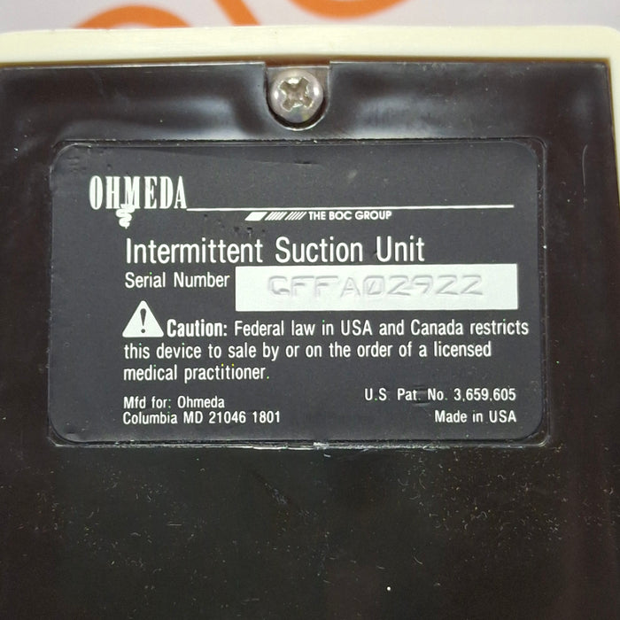 Ohmeda Medical 200 Intermittent Suction Unit