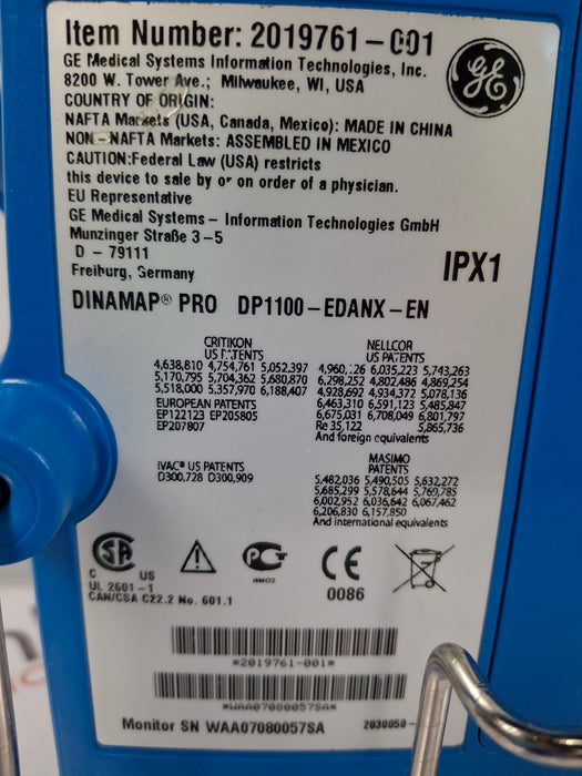 GE Healthcare Pro 1000 Vital Signs Monitor