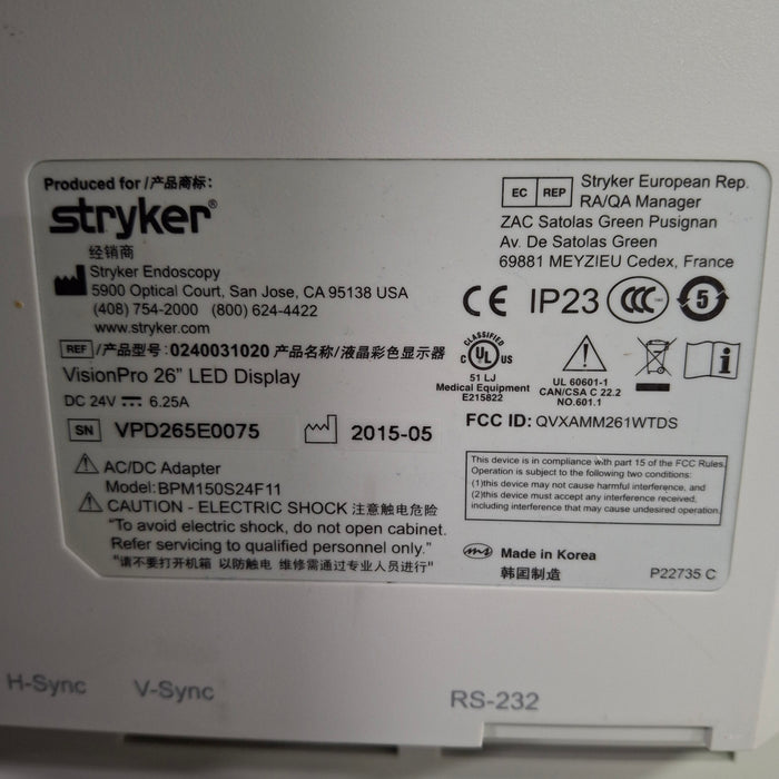 Stryker VisionPro 26" LED Display Monitor