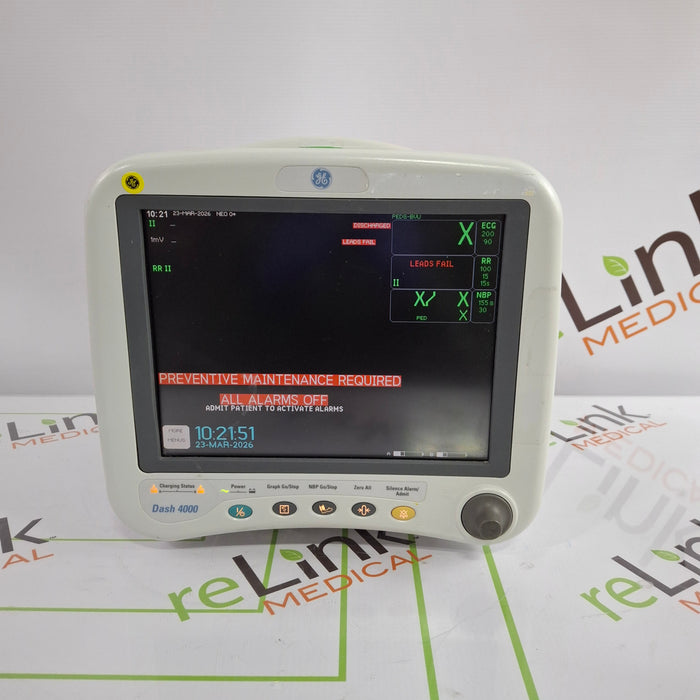 GE Healthcare Dash 4000 - Masimo SpO2 Patient Monitor